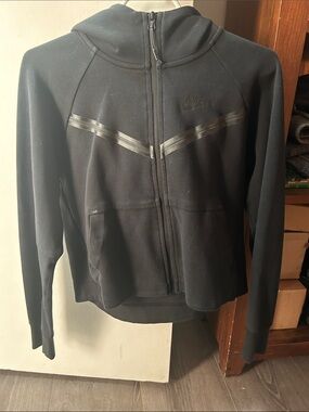 Nike Black Women's Full-Zip Hooded Bomber Jacket